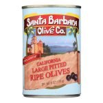 Santa Barbara Pitted Olives - Large Black - Case Of 12 - 5.75 Oz.